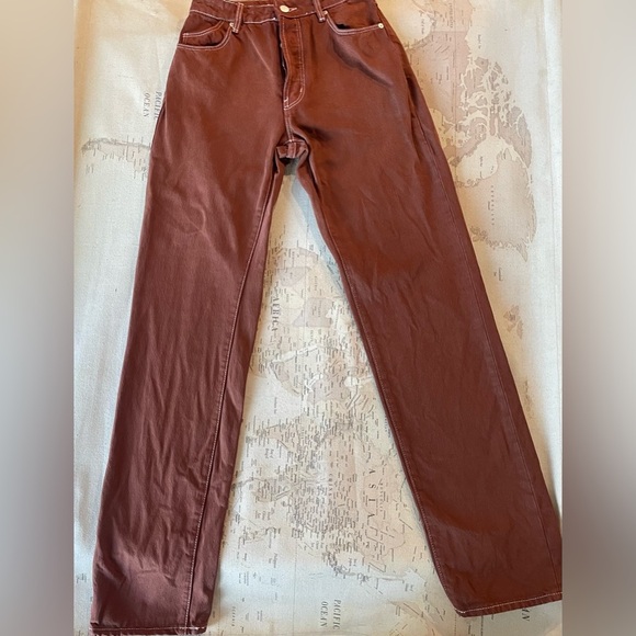 Free People -Rollas Classic Straight High Rise Regular Fit Size 26 Rust - Picture 12 of 12